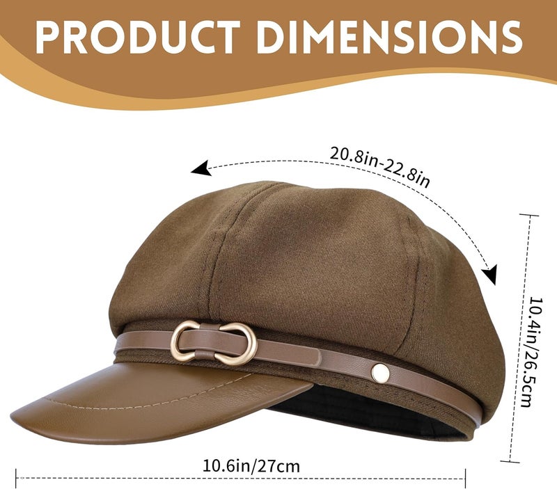 Busnos Newsboy Hats for Women and Men Beret Women's Hats & Caps Fall and Winter Womens Hat y2k Hat Women's Octagonal Cap - Image 2